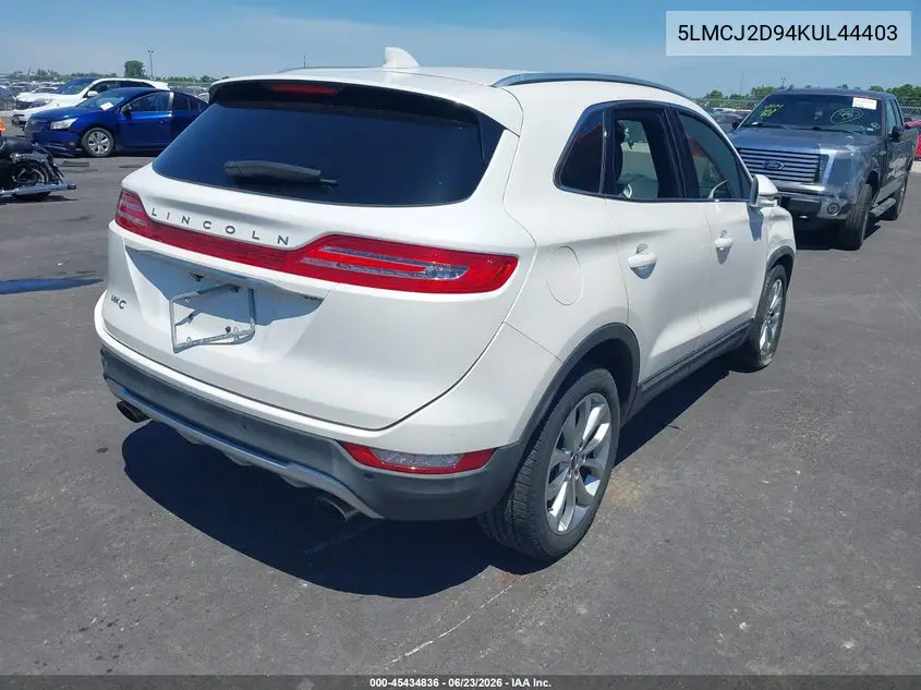 2019 Lincoln Mkc Select VIN: 5LMCJ2D94KUL44403 Lot: 45434836