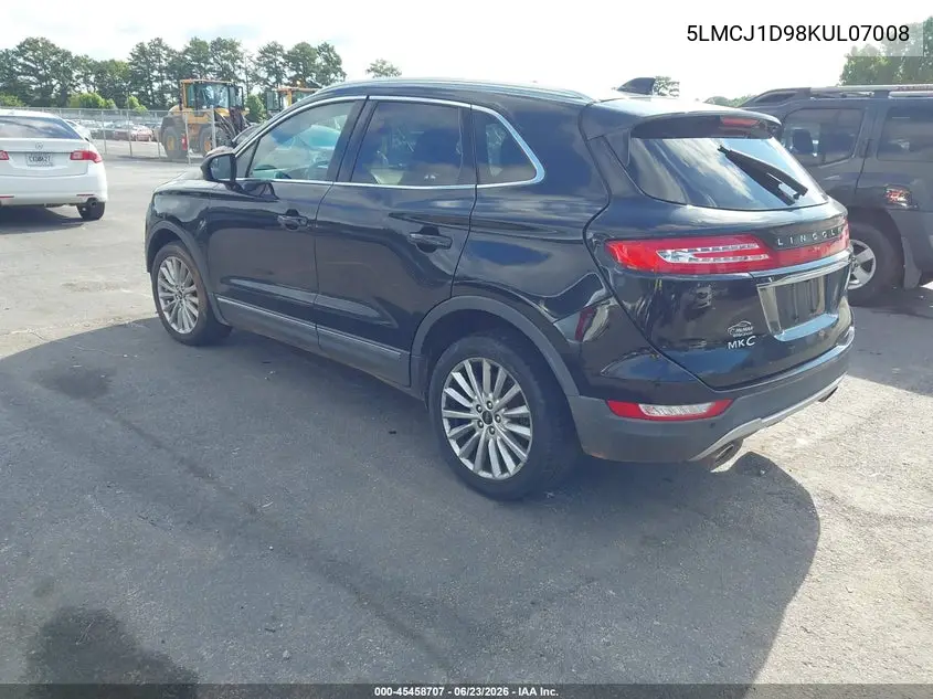 2019 Lincoln Mkc Standard VIN: 5LMCJ1D98KUL07008 Lot: 45458707