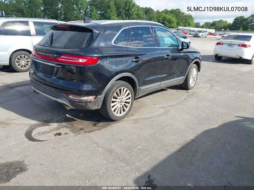 2019 Lincoln Mkc Standard VIN: 5LMCJ1D98KUL07008 Lot: 45458707