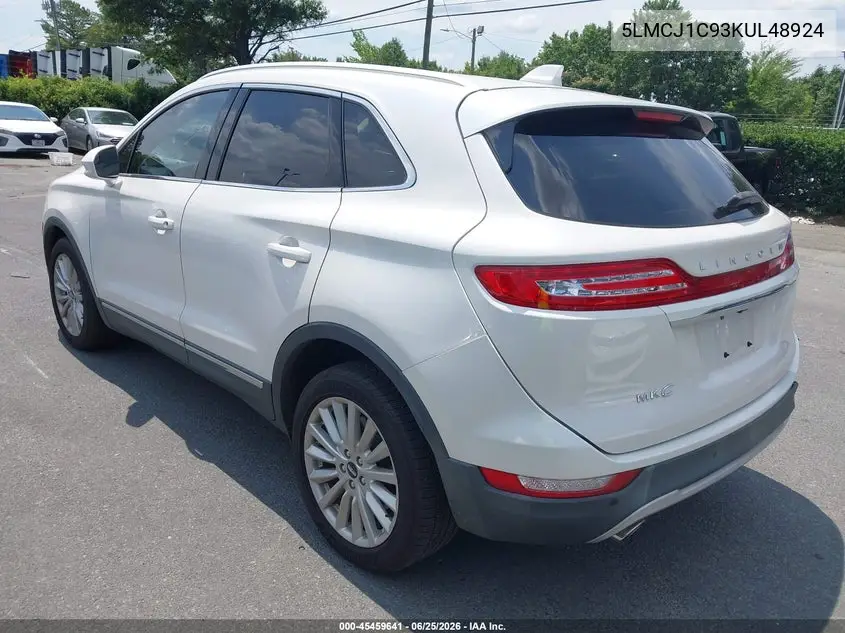 2019 Lincoln Mkc Standard VIN: 5LMCJ1C93KUL48924 Lot: 45459641