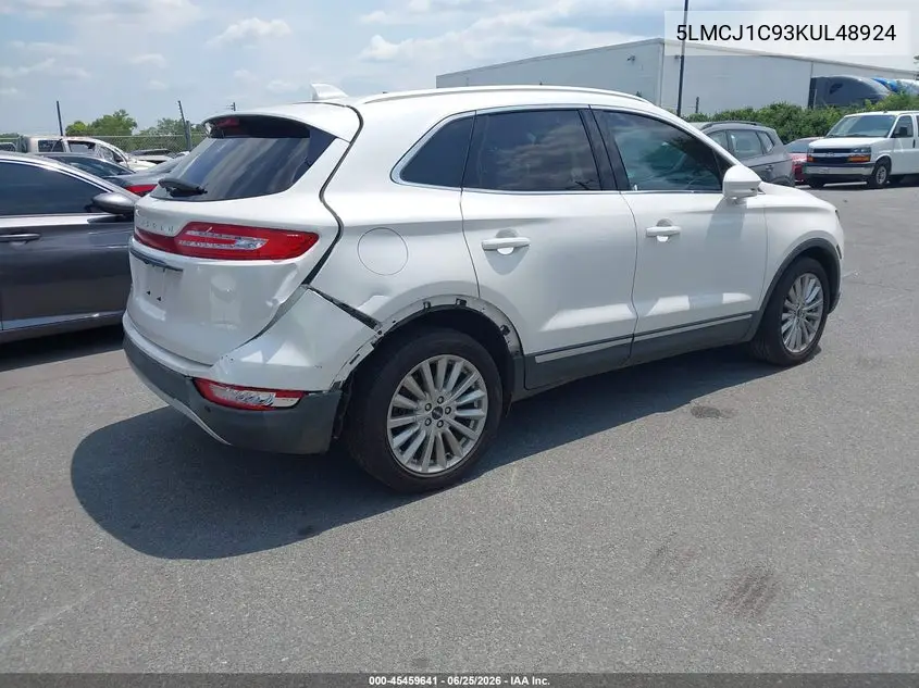 2019 Lincoln Mkc Standard VIN: 5LMCJ1C93KUL48924 Lot: 45459641