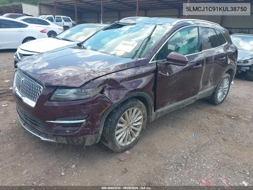 2019 Lincoln Mkc Standard VIN: 5LMCJ1C91KUL38750 Lot: 45483234