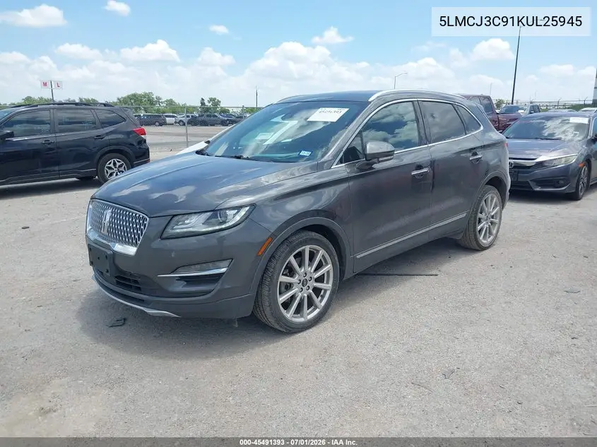 2019 Lincoln Mkc Reserve VIN: 5LMCJ3C91KUL25945 Lot: 45491393