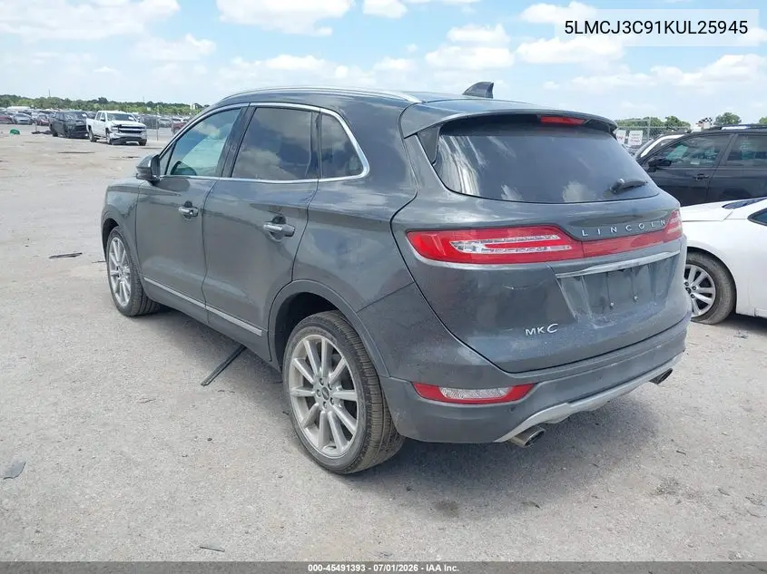 2019 Lincoln Mkc Reserve VIN: 5LMCJ3C91KUL25945 Lot: 45491393