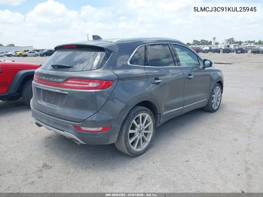 2019 Lincoln Mkc Reserve VIN: 5LMCJ3C91KUL25945 Lot: 45491393