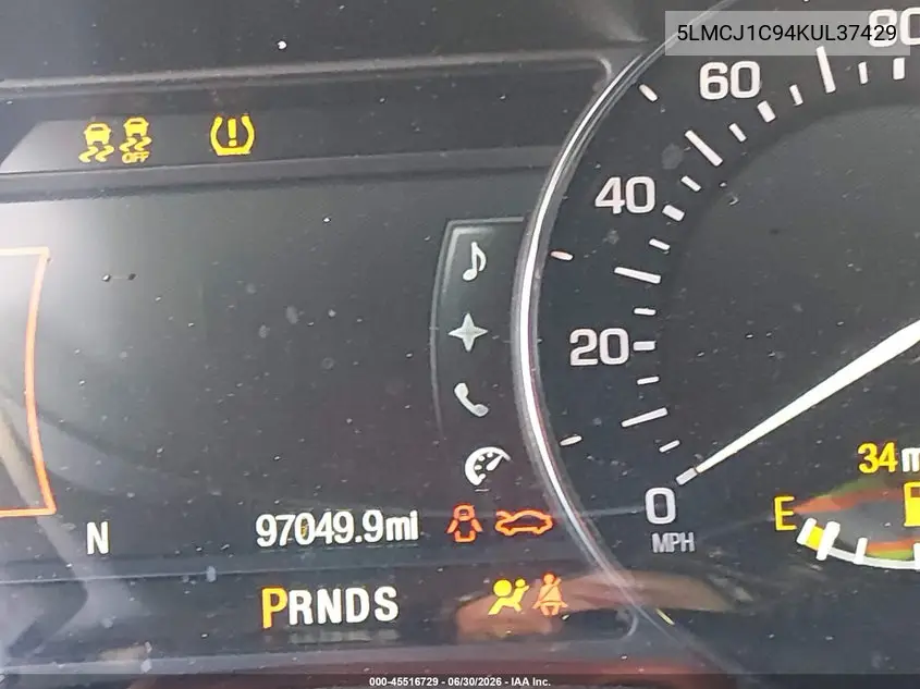 2019 Lincoln Mkc Standard VIN: 5LMCJ1C94KUL37429 Lot: 45516729