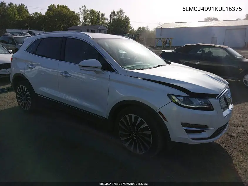 2019 Lincoln Mkc Black Label VIN: 5LMCJ4D91KUL16375 Lot: 45516730