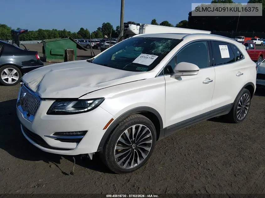 2019 Lincoln Mkc Black Label VIN: 5LMCJ4D91KUL16375 Lot: 45516730
