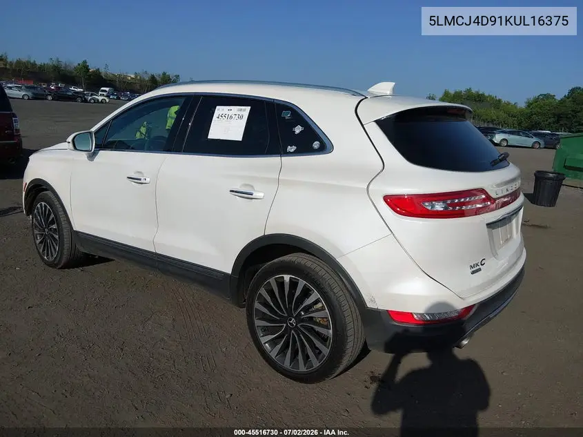 2019 Lincoln Mkc Black Label VIN: 5LMCJ4D91KUL16375 Lot: 45516730
