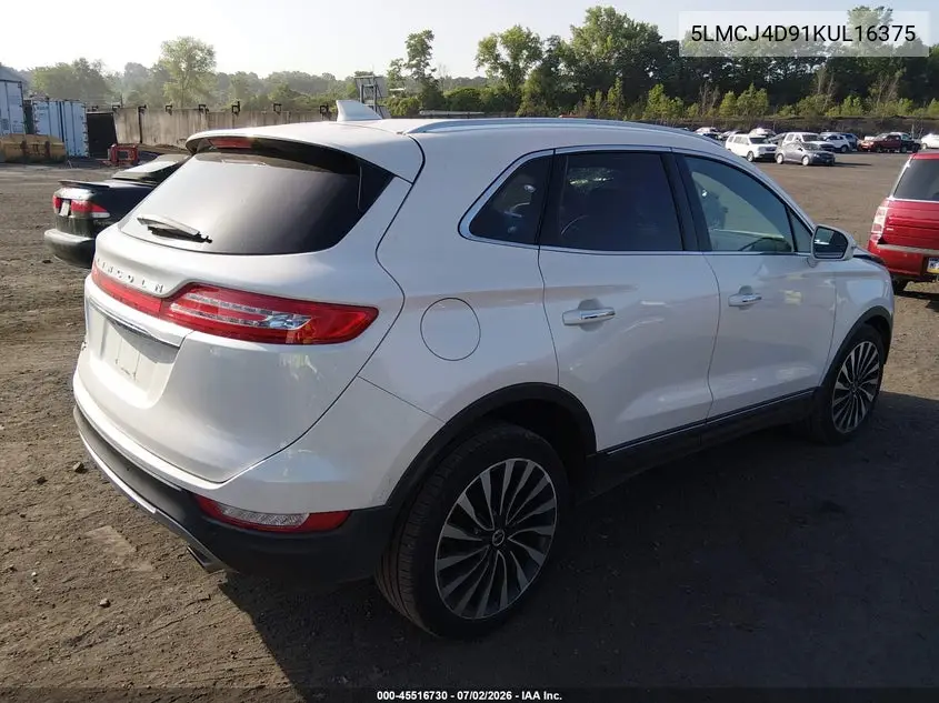 2019 Lincoln Mkc Black Label VIN: 5LMCJ4D91KUL16375 Lot: 45516730
