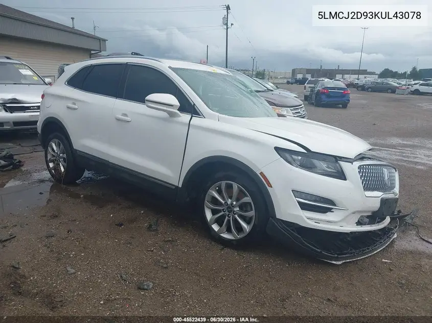 2019 Lincoln Mkc Select VIN: 5LMCJ2D93KUL43078 Lot: 45522439