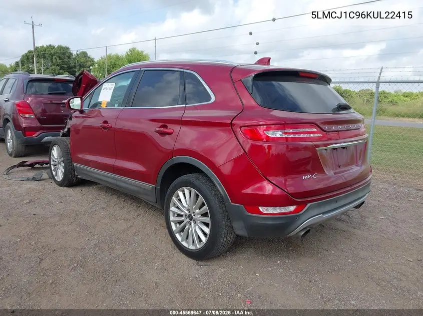 2019 Lincoln Mkc Standard VIN: 5LMCJ1C96KUL22415 Lot: 45569647