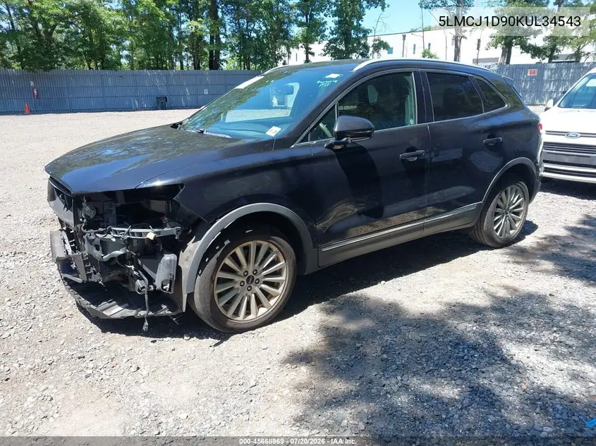 2019 Lincoln Mkc Standard VIN: 5LMCJ1D90KUL34543 Lot: 45668969