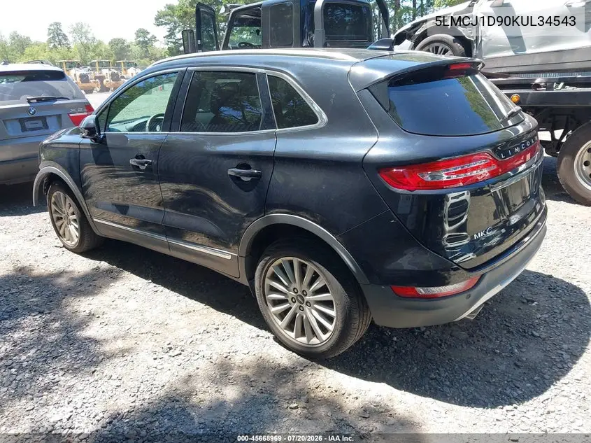 2019 Lincoln Mkc Standard VIN: 5LMCJ1D90KUL34543 Lot: 45668969