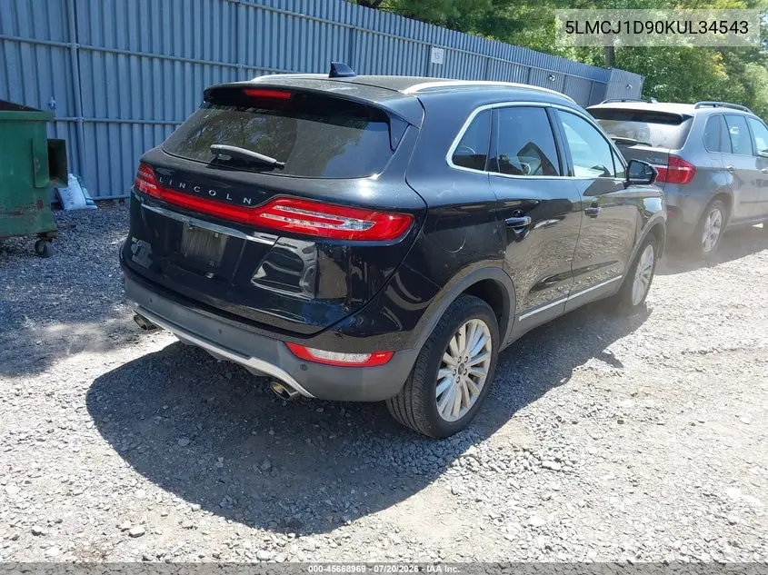 2019 Lincoln Mkc Standard VIN: 5LMCJ1D90KUL34543 Lot: 45668969