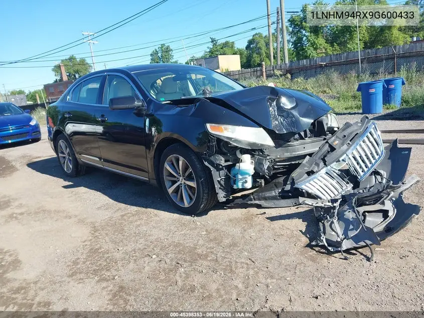 2009 Lincoln Mks VIN: 1LNHM94RX9G600433 Lot: 45398353