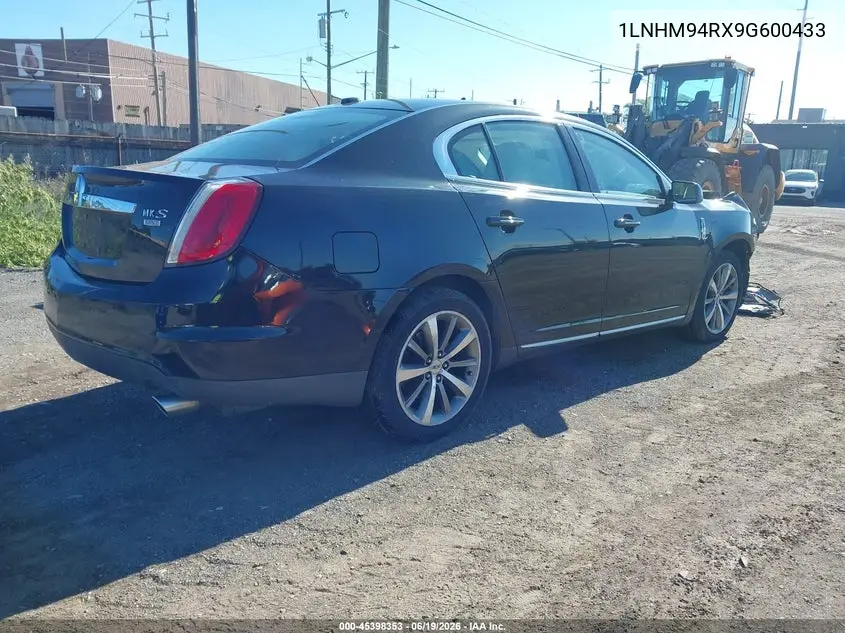 2009 Lincoln Mks VIN: 1LNHM94RX9G600433 Lot: 45398353