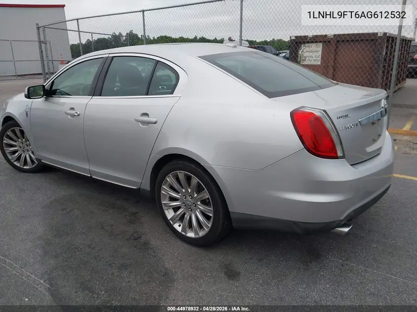 2010 Lincoln Mks Ecoboost VIN: 1LNHL9FT6AG612532 Lot: 44978932