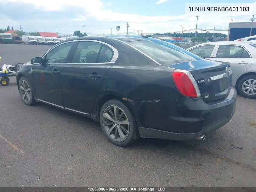 2011 Lincoln Mks VIN: 1LNHL9ER6BG601103 Lot: 12639086