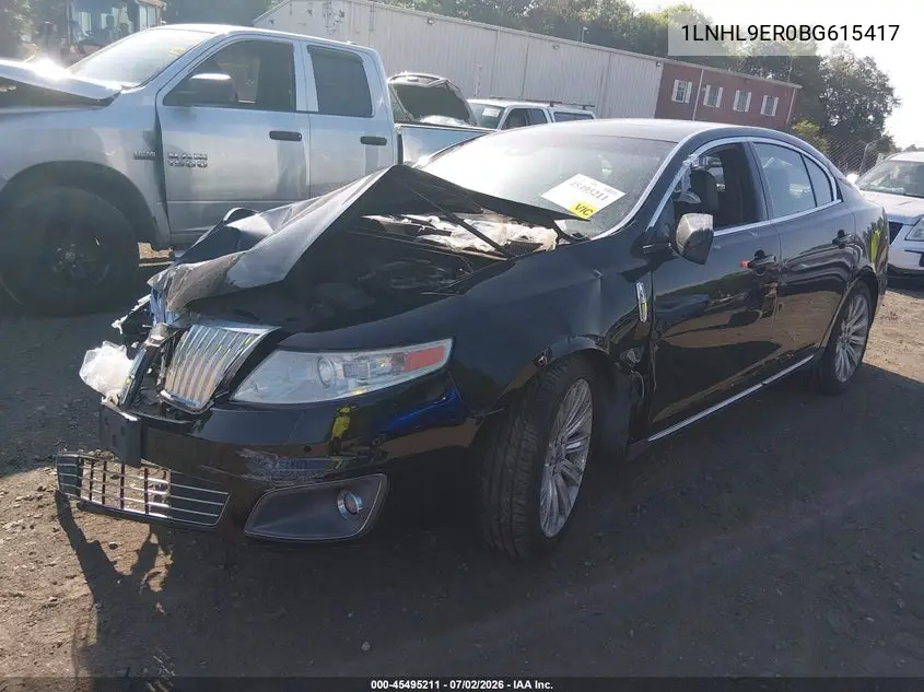 2011 Lincoln Mks VIN: 1LNHL9ER0BG615417 Lot: 45495211