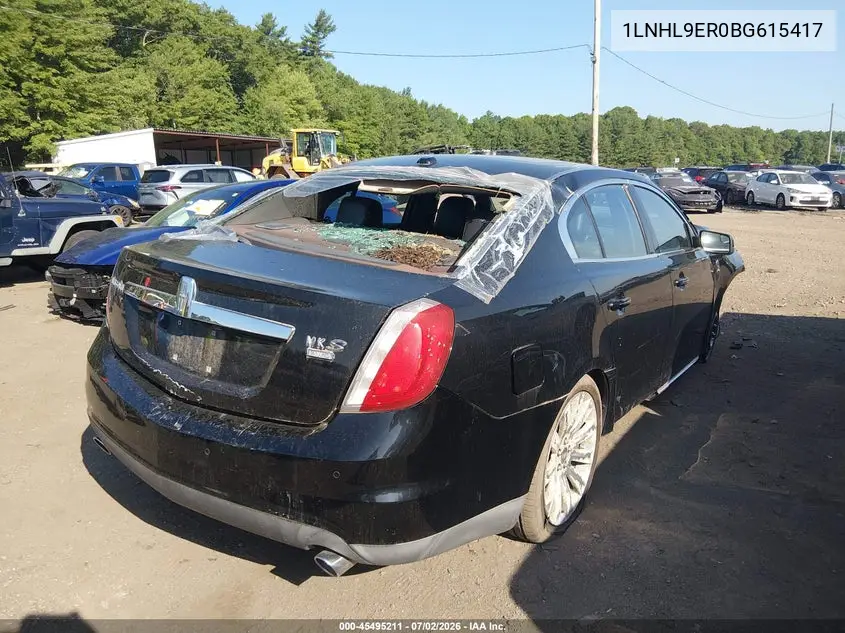 2011 Lincoln Mks VIN: 1LNHL9ER0BG615417 Lot: 45495211
