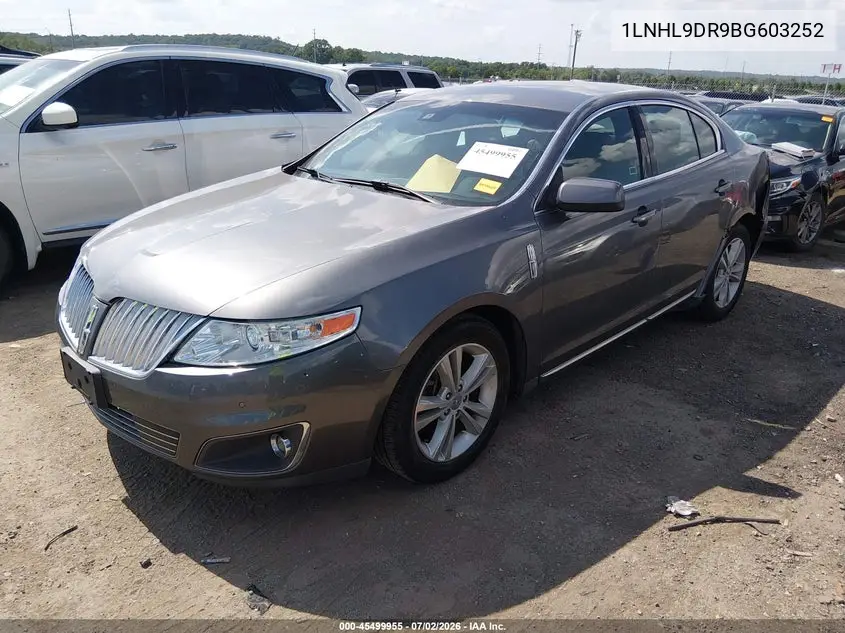 2011 Lincoln Mks VIN: 1LNHL9DR9BG603252 Lot: 45499955