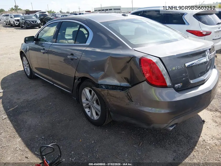 2011 Lincoln Mks VIN: 1LNHL9DR9BG603252 Lot: 45499955
