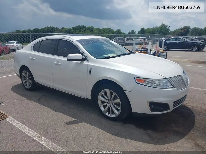 2011 Lincoln Mks VIN: 1LNHL9ER4BG603769 Lot: 45583150