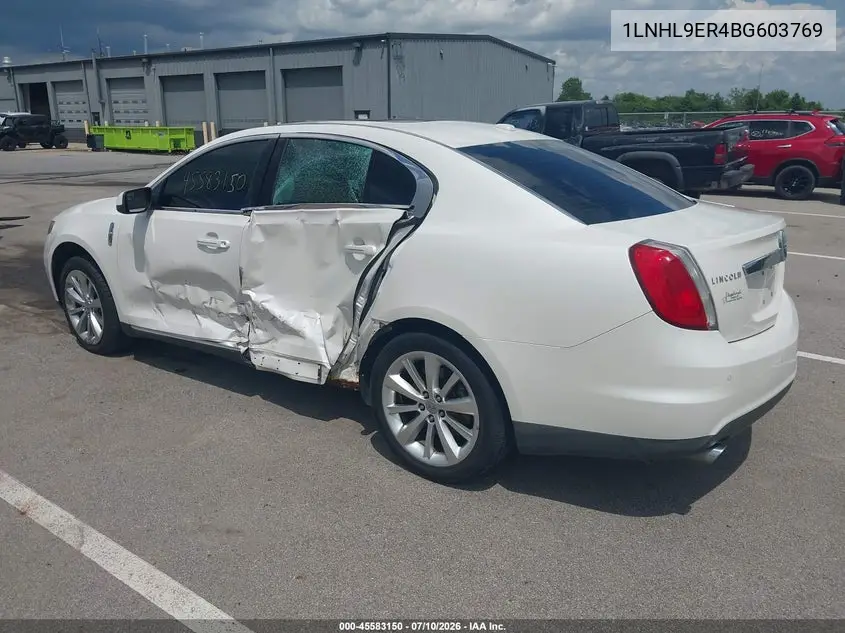 2011 Lincoln Mks VIN: 1LNHL9ER4BG603769 Lot: 45583150