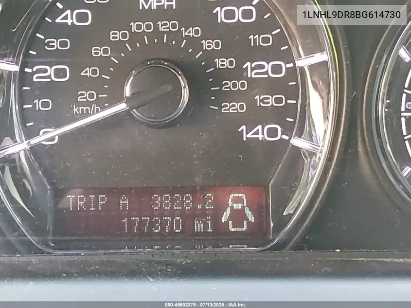 2011 Lincoln Mks VIN: 1LNHL9DR8BG614730 Lot: 45602376