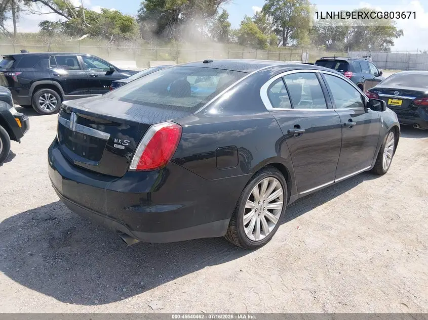 2012 Lincoln Mks VIN: 1LNHL9ERXCG803671 Lot: 45540462
