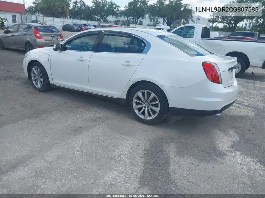 2012 Lincoln Mks VIN: 1LNHL9DR2CG807585 Lot: 45543362