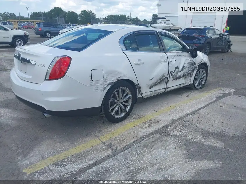 2012 Lincoln Mks VIN: 1LNHL9DR2CG807585 Lot: 45543362