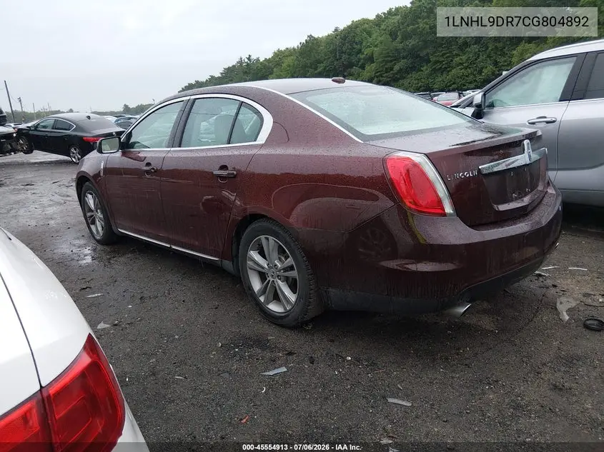 2012 Lincoln Mks VIN: 1LNHL9DR7CG804892 Lot: 45554913