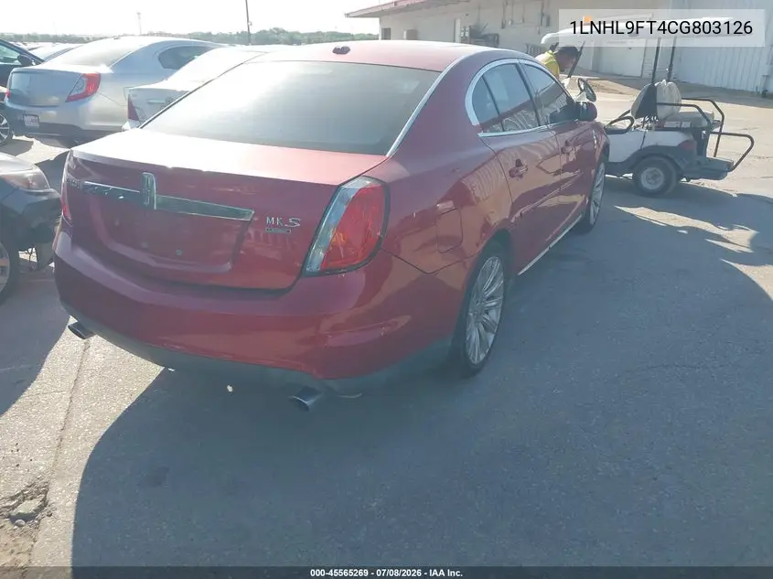 2012 Lincoln Mks Ecoboost VIN: 1LNHL9FT4CG803126 Lot: 45565269