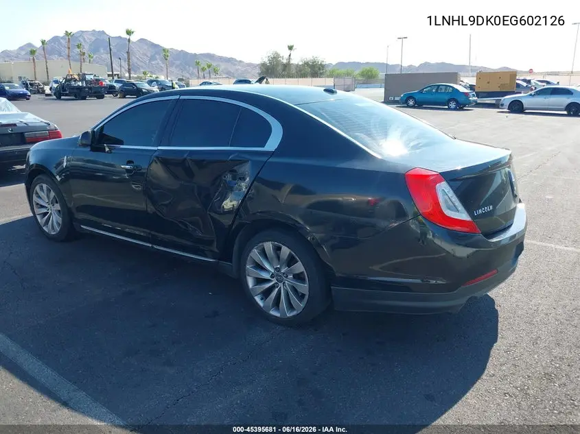 2014 Lincoln Mks VIN: 1LNHL9DK0EG602126 Lot: 45395681