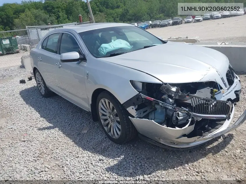 2016 Lincoln Mks VIN: 1LNHL9DK2GG602552 Lot: 45093258