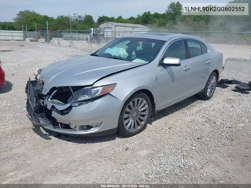 2016 Lincoln Mks VIN: 1LNHL9DK2GG602552 Lot: 45093258