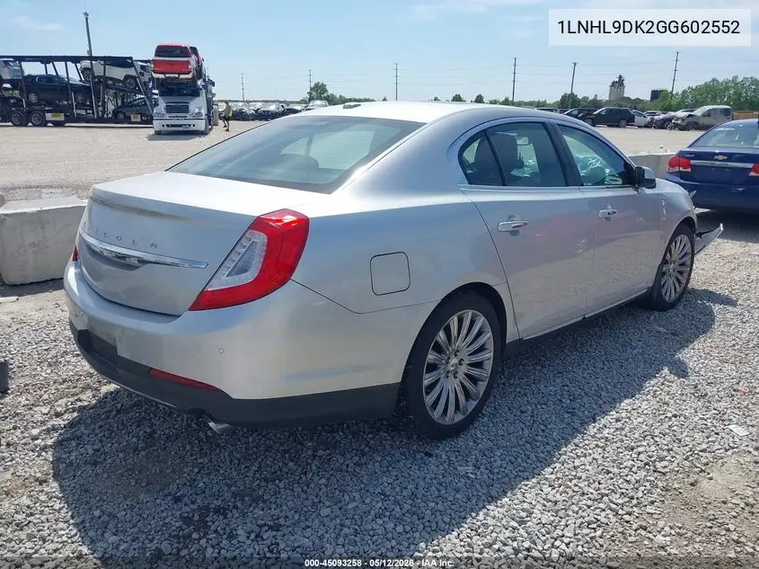 2016 Lincoln Mks VIN: 1LNHL9DK2GG602552 Lot: 45093258