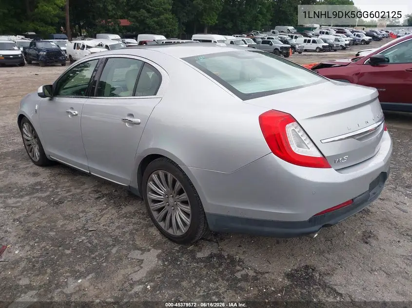 2016 Lincoln Mks VIN: 1LNHL9DK5GG602125 Lot: 45379572