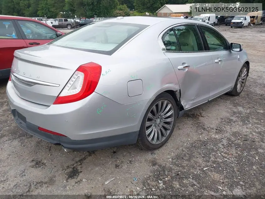 2016 Lincoln Mks VIN: 1LNHL9DK5GG602125 Lot: 45379572