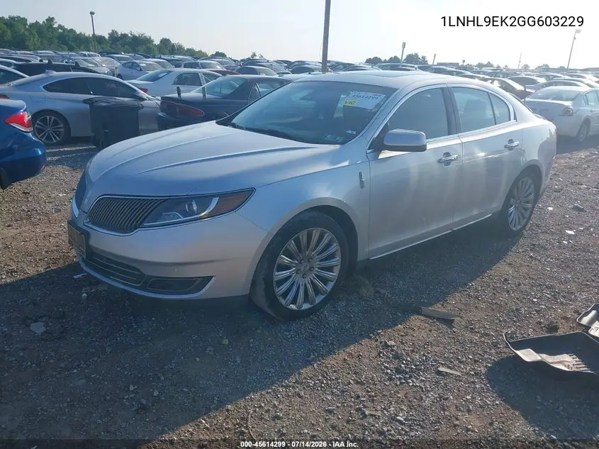 2016 Lincoln Mks VIN: 1LNHL9EK2GG603229 Lot: 45614299