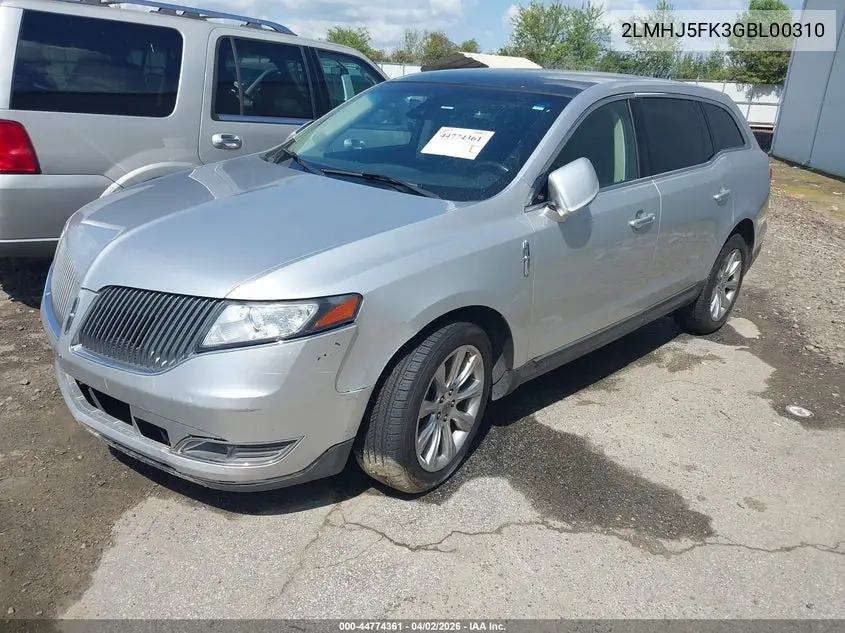2016 Lincoln Mkt VIN: 2LMHJ5FK3GBL00310 Lot: 44774361