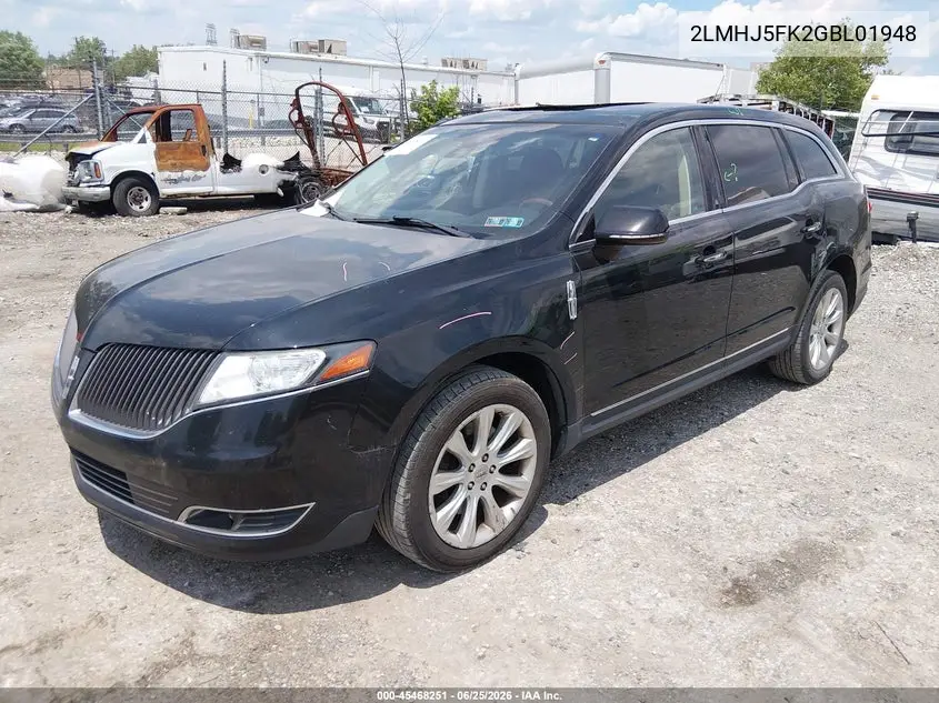 2016 Lincoln Mkt VIN: 2LMHJ5FK2GBL01948 Lot: 45468251