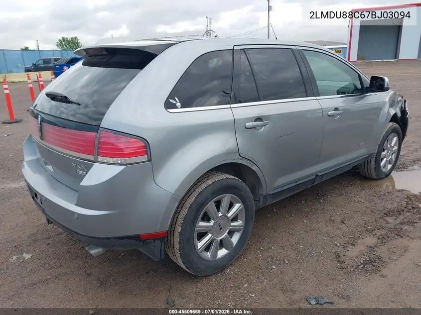 2007 Lincoln Mkx VIN: 2LMDU88C67BJ03094 Lot: 45509669