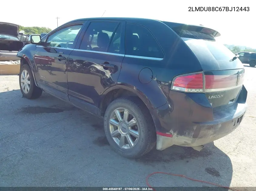 2007 Lincoln Mkx VIN: 2LMDU88C67BJ12443 Lot: 45548197