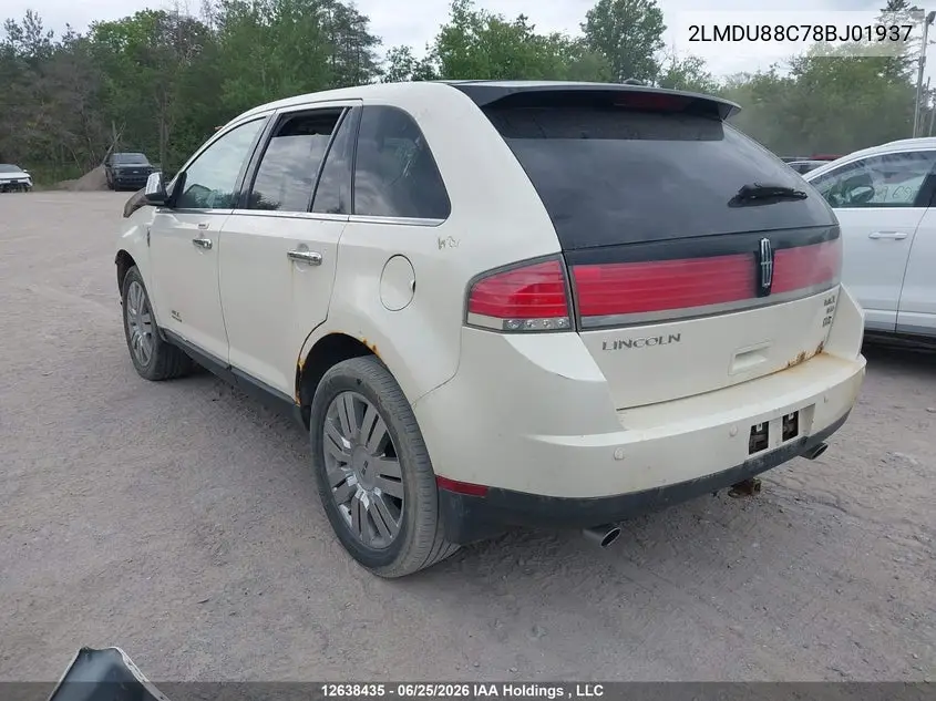 2008 Lincoln Mkx VIN: 2LMDU88C78BJ01937 Lot: 12638435