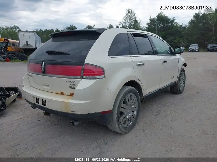 2008 Lincoln Mkx VIN: 2LMDU88C78BJ01937 Lot: 12638435