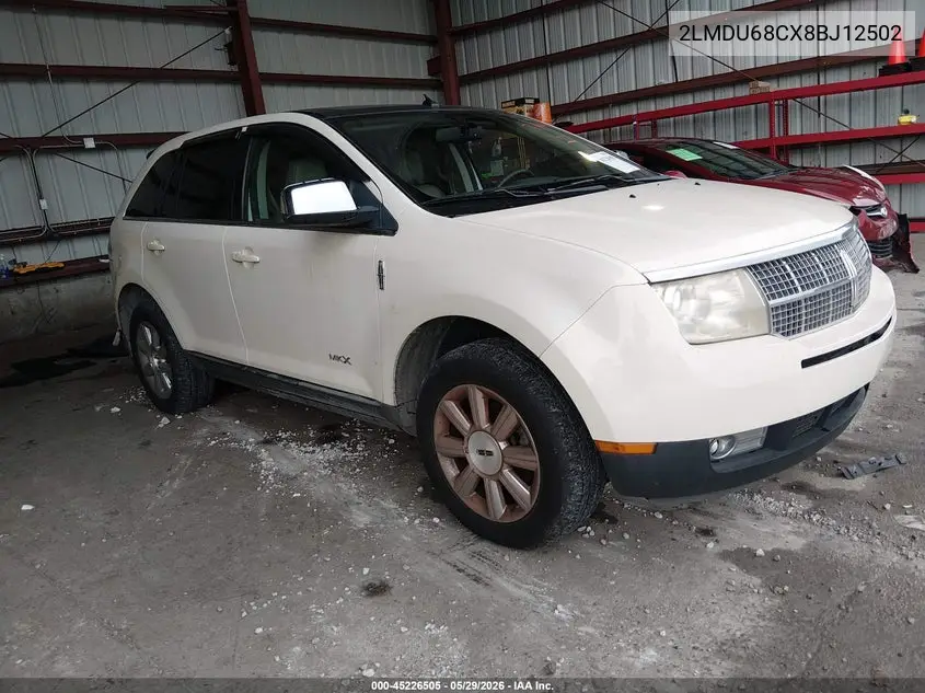 2008 Lincoln Mkx VIN: 2LMDU68CX8BJ12502 Lot: 45226505