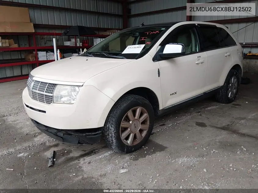 2008 Lincoln Mkx VIN: 2LMDU68CX8BJ12502 Lot: 45226505